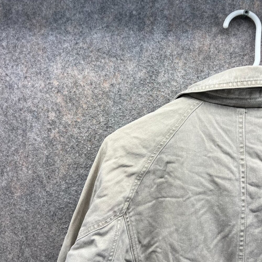 Orvis Jacket Men Small Adult Khaki Full Zip Tan Beige Trench Coat Canvas Cotton - Picture 9 of 12